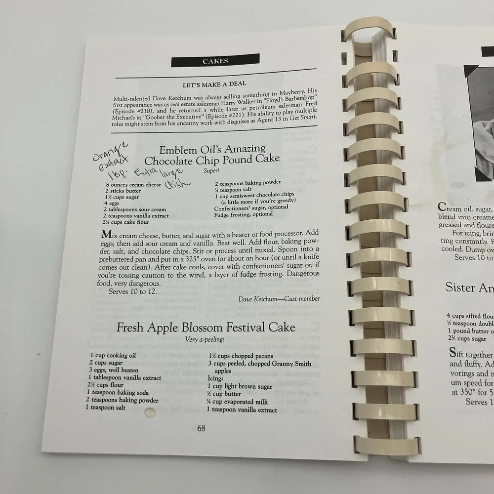 Aunt Bee's Delightful Desserts 96 Cookbook Andy Griffith Show Recipes Americana